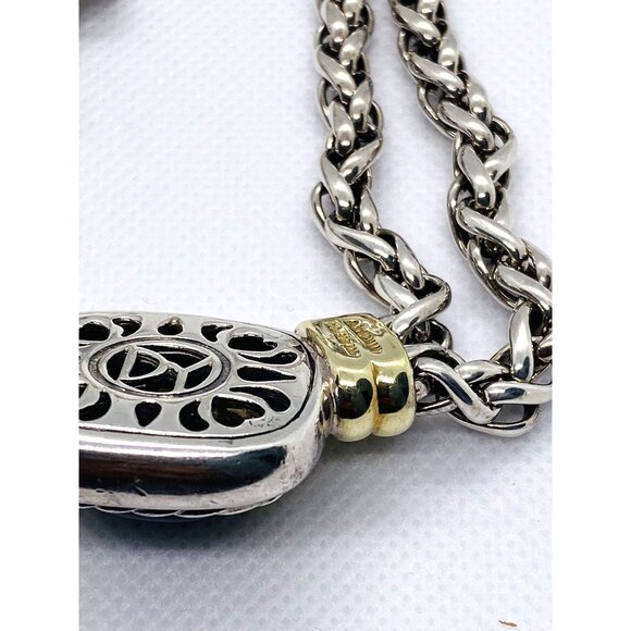 David Yurman Albion Double Chain Wheat Onyx Necklace Sterling Silver 925 14K 585 - Picture 8 of 16